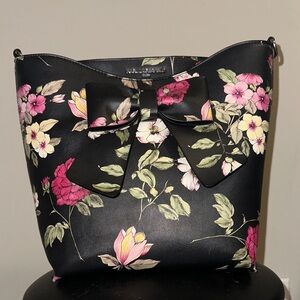 Karl Lagerfeld Black Floral Shoulder Bag. Never Used.